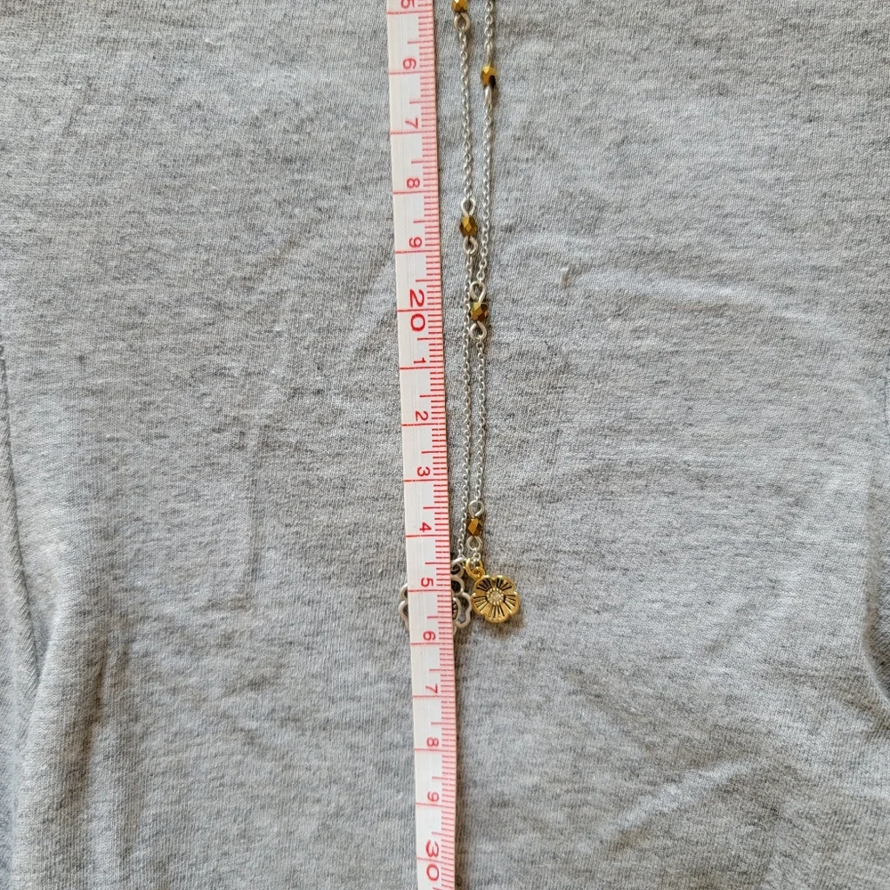 Coach || silver and gold flower charm necklace - Picture 6 of 6